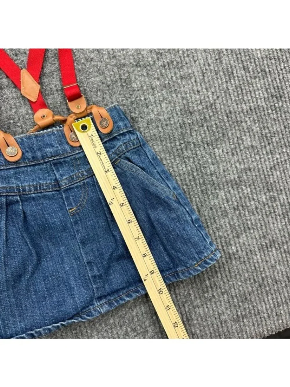 VTG Levis Denim Suspender Skirt 100% Cotton Overall USA Made Girls sz 24 Months